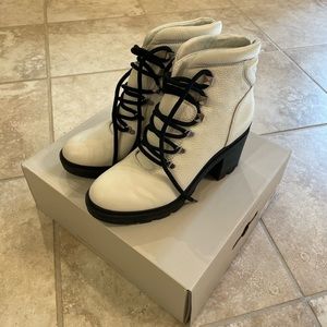 Marc Fisher ivory booties